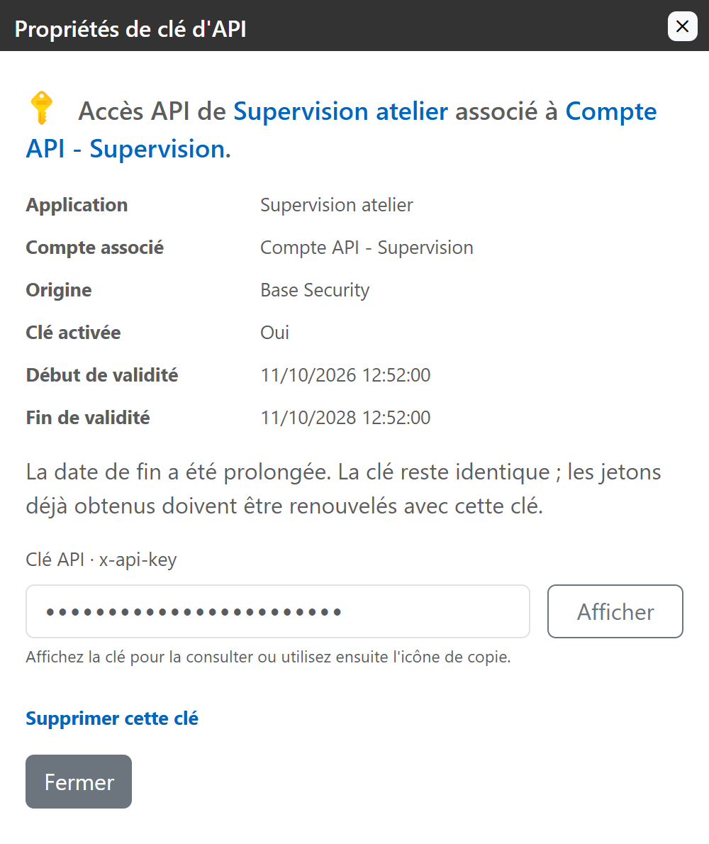 Conferma dell'estensione e promemoria del rinnovo del token di accesso