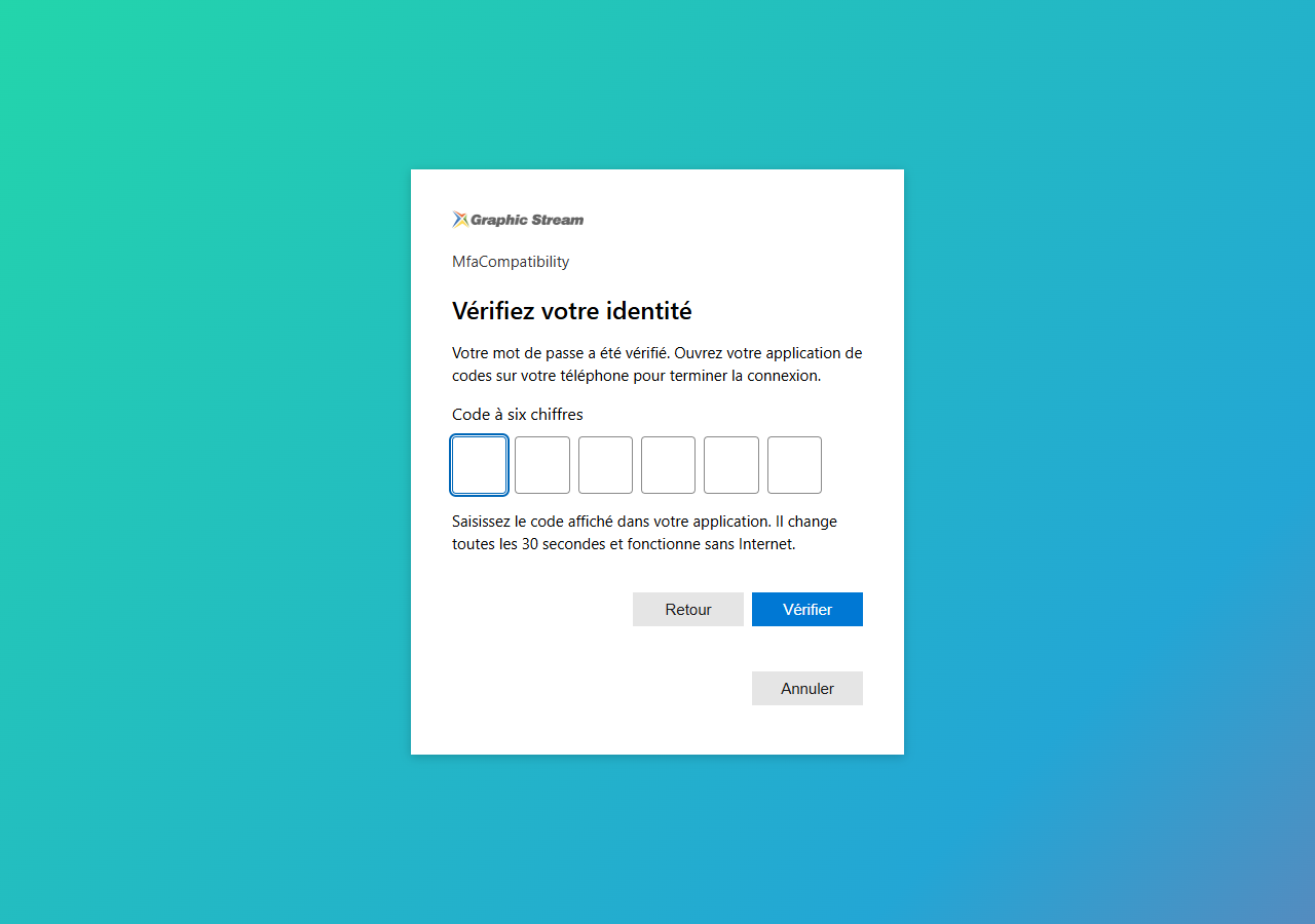 Login del server con il check-in TOTP, prima di tornare all'applicazione