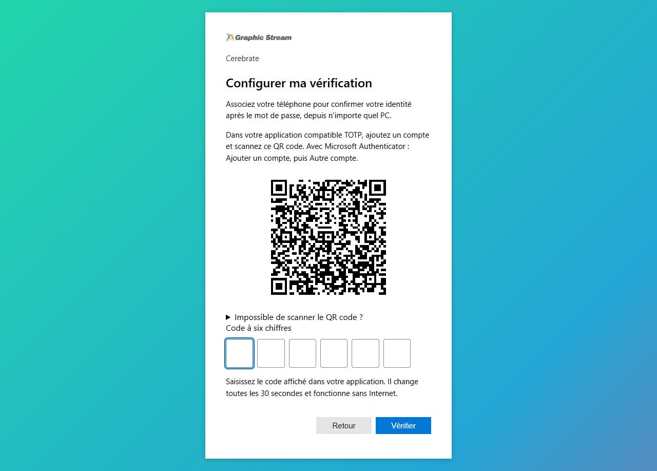 Riregistrazione cerebrale: nuovo codice QR e conferma del codice a sei cifre