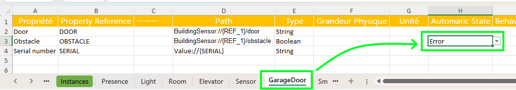 Impostare la porta ha bloccato il guasto tramite lo stato di errore automatico in Excel.