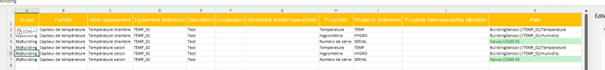 Export bien formaté par le script