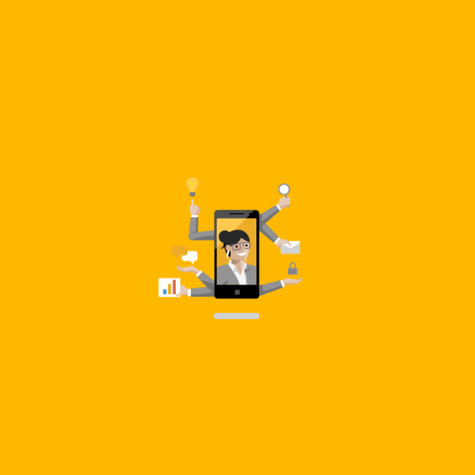 Illustration de services numériques au service du client